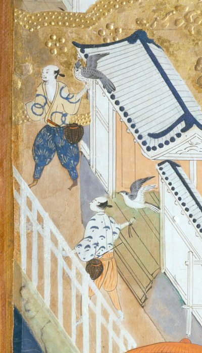 Osakazu Byobu - Japanese eight-panel folding screen by Japanese School