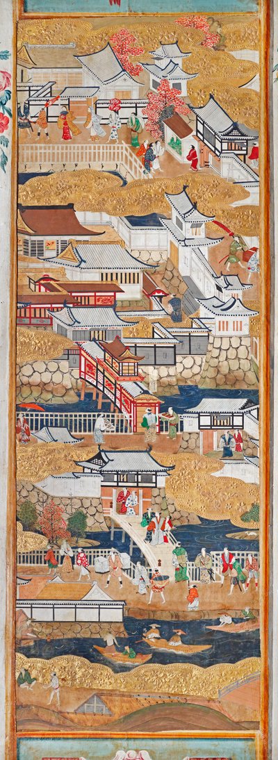 Osakazu Byobu - Japanese eight-panel folding screen by Japanese School