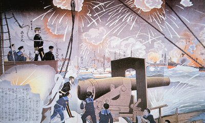 Painting of the Battle of the Yalu River on September by Japanese School