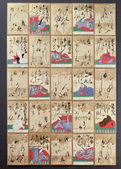 Playing Cards with 100 Poets and Poems, sold at the Exposition Universelle in Paris in 1867 by Japanese School