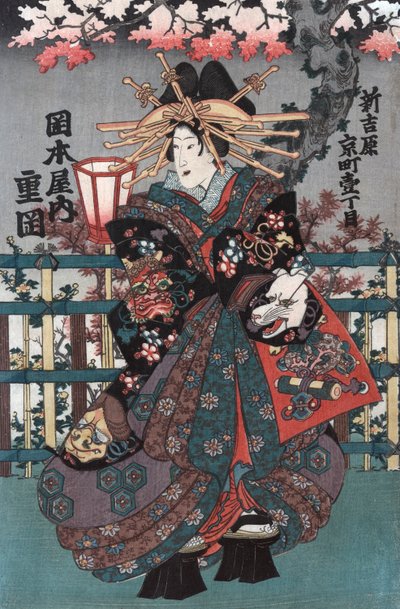 Right Panel from a Japanese Courtesans Triptych by Japanese School