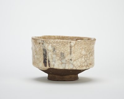 Seto Ware Tea Bowl in Decorated Shino Style by Japanese School
