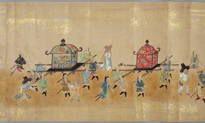 Sixth Korean Embassy to Japan in Meireki 1 at the time of Tokugawa Ietsunas succession in 1651, possibly by Kano Masunobu (1625-94) (detail) by Japanese School