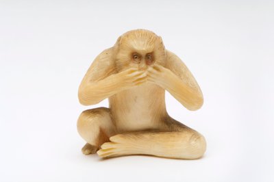 Speak No Evil, one of the Three Wise Monkeys by Japanese School