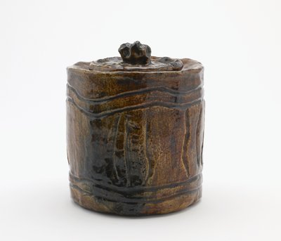 Tea ceremony water jar with matching lid, Tokyo, Edo period or Meiji era by Japanese School