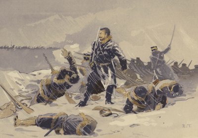 The Battle of Hei-kou-tai in the Snow by Japanese School