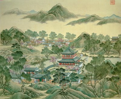 The Detail pavilion of a 19th century Japanese print by Japanese School
