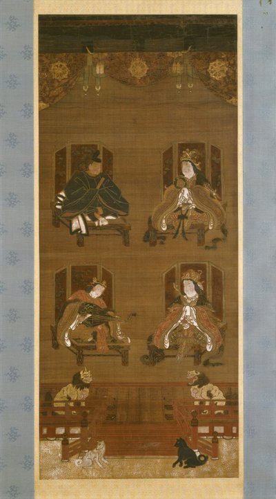 The Four Deities of Kōyasan Temple Complex, late 14th century, Nanbokuchō period, hanging scroll by Japanese School