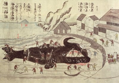 The Jointing of a Whale, late 19th century by Japanese School