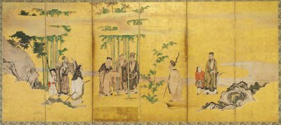 The Seven Sages of the Bamboo Grove by Japanese School