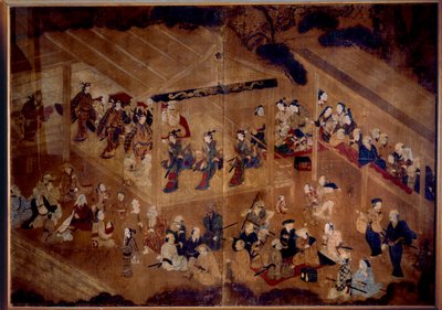 Theatre Kabuki: Actors on Stage; 18th Century Japanese Print Paris, Guimet Museum, National Museum of Asian Arts by Japanese School