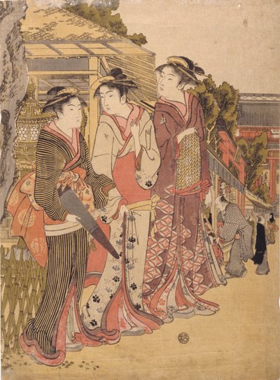 Three Beauties in the Marketplace by Japanese School