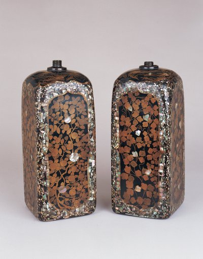 Two rare large square tokkuri, Momoyama Period, late 16th century by Japanese School