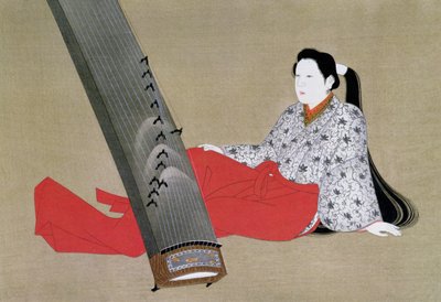 Woman Playing the Koto, reproduced in The Kokka magazine, c.1896-97 by Japanese School