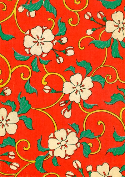 Woodblock Print of Apple Blossoms by Japanese School