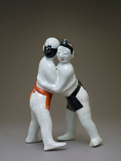 Wrestlers, Japanese, probably 17th century by Japanese School