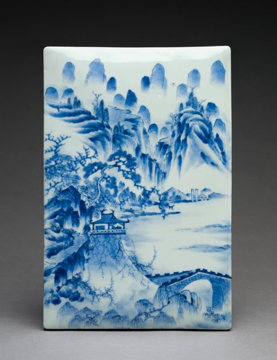 Writing Box with Landscape, Seto Kiln-site by Japanese School