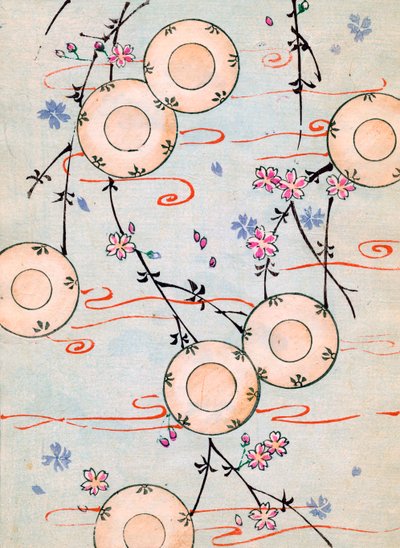 Lanterns in a Blooming Cherry Tree by Japanese School