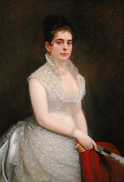 Alice Pike Barney, in Wedding Gown, 1876 by Jared B. Flagg