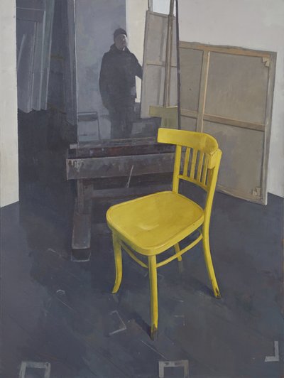 Studio Interior with Yellow Chair, 2023 by Jason Line