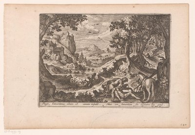 Landscape with the Story of the Good Samaritan: The Samaritan Helps the Victim onto His Horse by Jaspar de Isaac (attributed to)