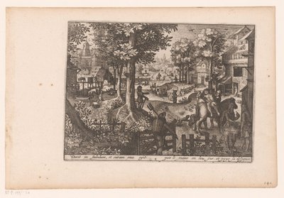 Landscape with the Story of the Good Samaritan: Arrival at the Inn Story of the Good Samaritan (series title) by Jaspar de Isaac (attributed to)