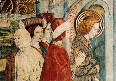 Altarpiece of Saint Bernardin and the Guardian Angel, (detail) by Jaume Huguet