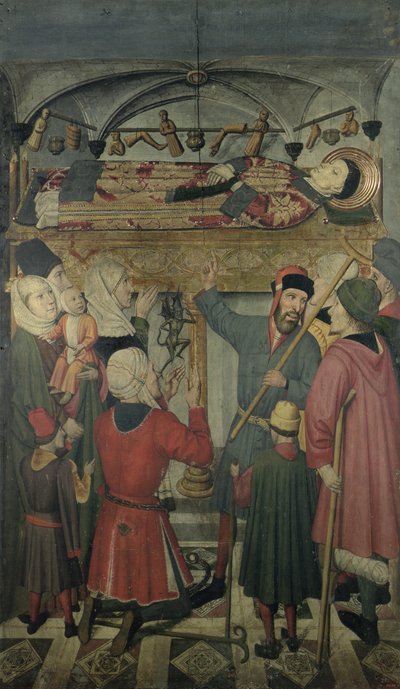 Exorcism of a Possessed Man Beneath the Tomb of St. Vincent of Saragossa by Jaume Huguet