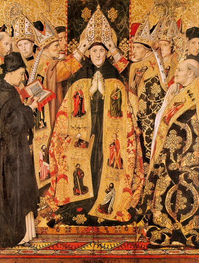 The Consecration of St. Augustine of Hippo (Altarpiece of St. Augustine) by Jaume Huguet