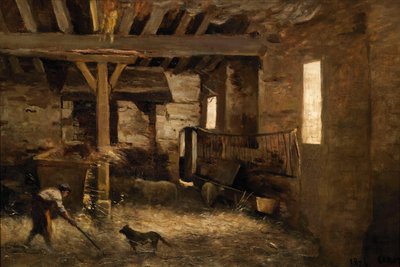 An Interior of a Barn by Jean-Baptiste-Camille Corot