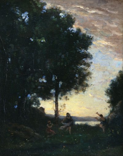 Fauns and Nymphs Dancing by Jean-Baptiste-Camille Corot