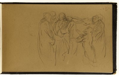 Study of an Assembly of People, One Kneeling (p. 70 of the Album) by Jean-Baptiste Carpeaux