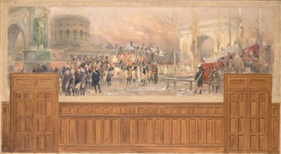Reception by the municipality of Paris, at the barrière de la Villette, of troops returning from Poland, after the 1806-1807 campaign, between 1901 and 1902 by Jean Baptiste Edouard Detaille