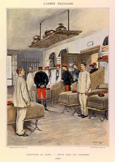 Types and Uniforms of the French Army by Captain Jules Richard, Illustrated by Edouard Detaille: Line Infantry: Review in the Chambers in 1885 by Jean Baptiste Edouard Detaille