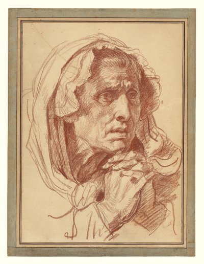 Study of the Head of an Old Woman by Jean-Baptiste Greuze