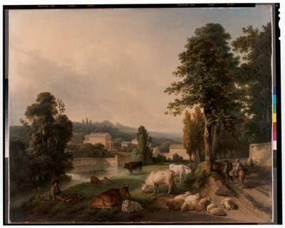 Landscape with Cows by Jean Baptiste Huet