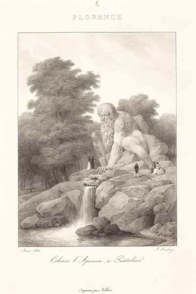 Colossus of the Apennines, Pratolino by Jean-Baptiste Isabey