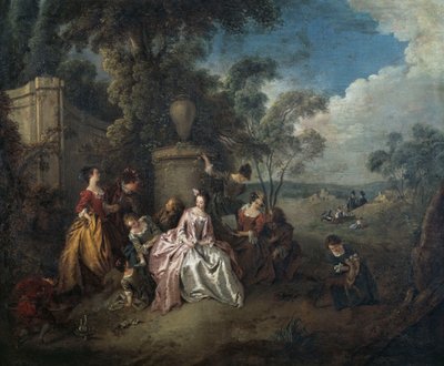 Meeting in the park by Jean Baptiste Joseph Pater