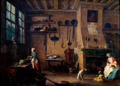 Kitchen Interior in the 18th Century by Jean Baptiste Lallemand
