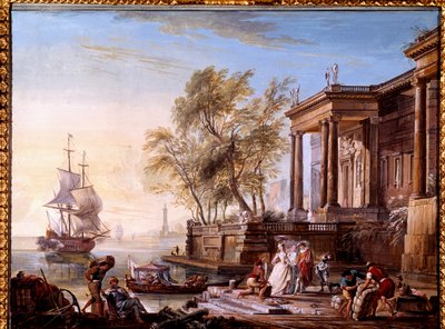 Marine at sunset by Jean Baptiste Lallemand