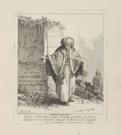 Woman of the People, plate one from Divers Habillements des Peuples du Nord by Jean-Baptiste Le Prince
