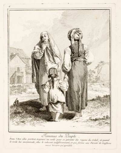 Women of the People, Plate Six from Divers Habillements des Peuples du Nord by Jean-Baptiste Le Prince