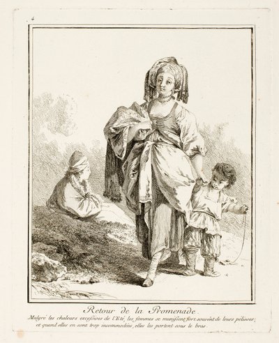 Return Walk, plate four from Suite of Various Costumes of Northern Peoples by Jean-Baptiste Le Prince