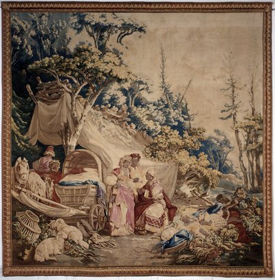 The Outdoor Banquet, Curtain Russian Games (detail) by Jean-Baptiste Le Prince
