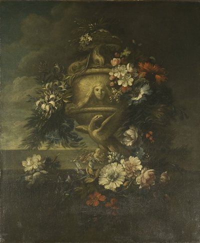 Flowers in a Sculptured Vase by Jean Baptiste Monnoyer