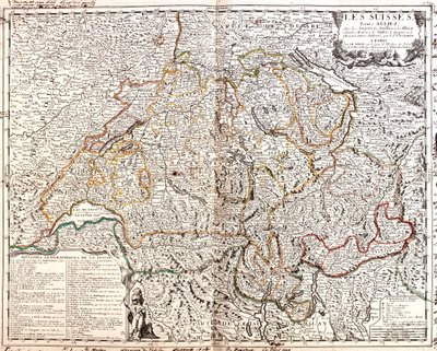 France (Region: Lorraine, Alsace, Franche-Comté, Rhône-Alpes), Switzerland, Germany (State: Baden-Württemberg, Bavaria), Liechtenstein, Austria (State: Voralberg), Italy (Region: Lombardy, Piedmont, Aosta Valley) by Jean Baptiste Nolin