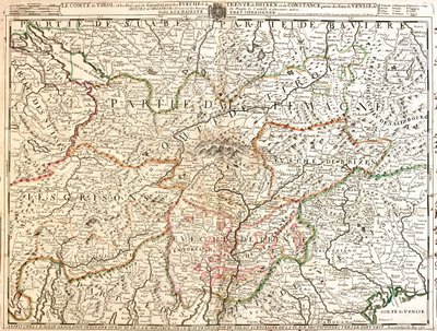 Germany (State: Baden-Württemberg, Bavaria), Austria (State: Voralberg, Tyrol, Salzburg, Carinthia), Liechtenstein, Switzerland (Canton: Thurgau, Appenzell Ausserrhoden, Appenzell Innerrhoden, St) by Jean Baptiste Nolin