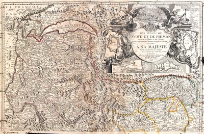 Switzerland (Canton: Vaud, Valais), Italy (Region: Aosta Valley, Piedmont), France (Region: Franche-Comté, Rhône-Alpes) by Jean Baptiste Nolin