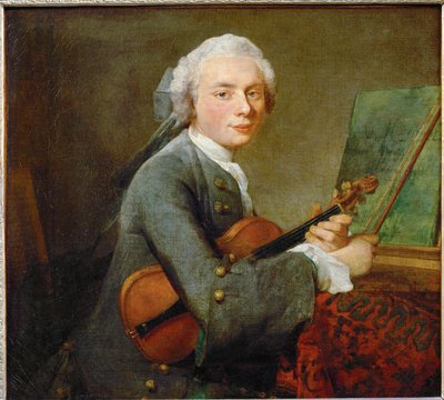 Young Man with Violin by Jean-Baptiste Simeon Chardin