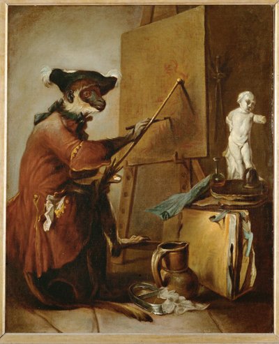 The Monkey as Painter by Jean-Baptiste Simeon Chardin